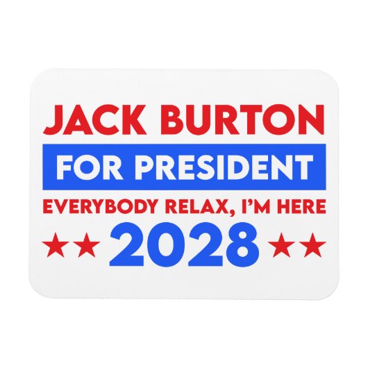 Jack Burton für Präsident 2028 Magnet (Horizontal)