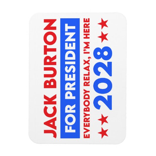 Jack Burton für Präsident 2028 Magnet (Vertikal)