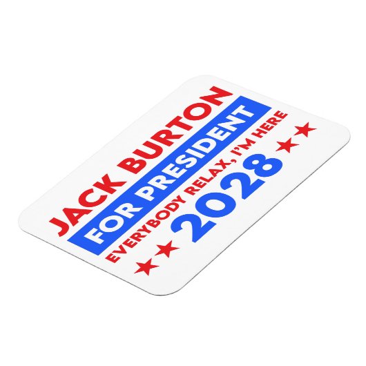 Jack Burton für Präsident 2028 Magnet (Linke Seite)