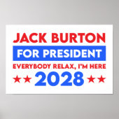 Jack Burton für Präsident 2028 Poster (Vorne)