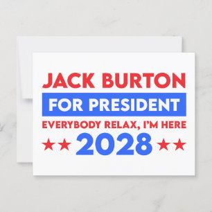Jack Burton für Präsident 2028 Postkarte