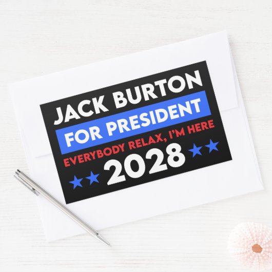 Jack Burton für Präsident 2028 Rechteckiger Aufkleber (Umschlag)