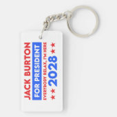 Jack Burton für Präsident 2028 Schlüsselanhänger (Rückseite)