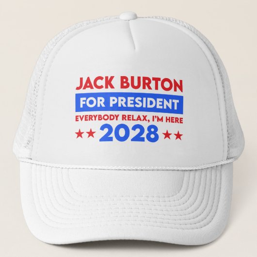Jack Burton für Präsident 2028 Truckerkappe (Vorderseite)