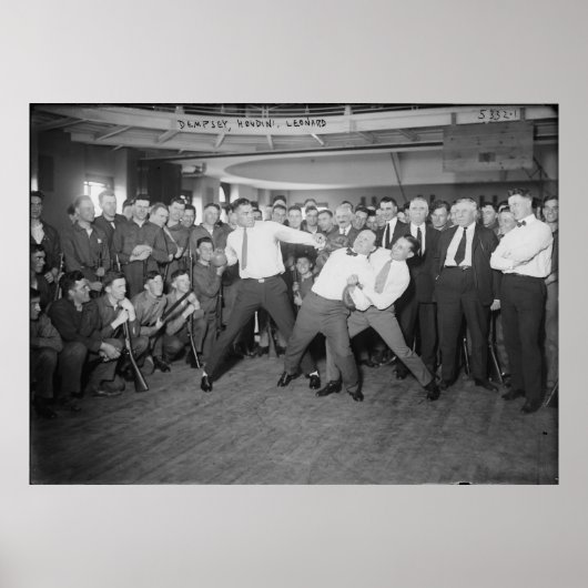 Jack Dempsey Mock kämpft gegen Harry Houdini Poster (Vorne)