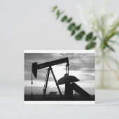 Jack der Ölpumpe Schwarz-Weiß Postkarte (Stehend Vorderseite)