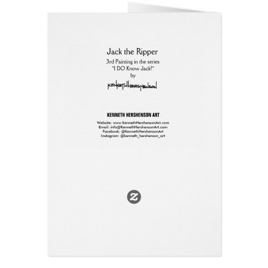 Jack der Rapper, Halbglanz-Grußkarte (Hinten)