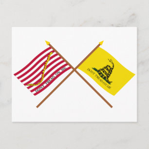 Jack der überquerenden Marine und Flagge der Gadsd Postkarte