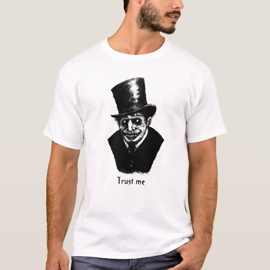 Jack des Ripper-Grafikdesigns TRUST ME T-Shirt (Vorderseite)