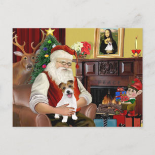 Jack des Weihnachtsmanns Russell Terrier PUP Feiertagspostkarte