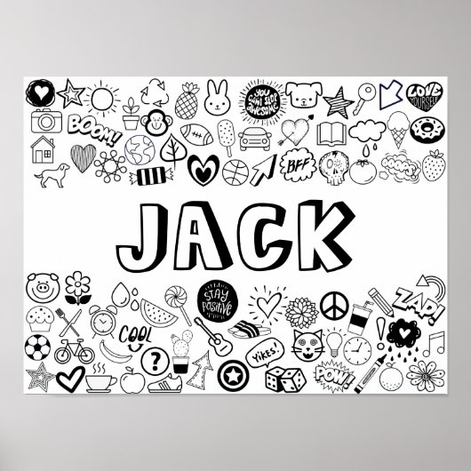"JACK" Farbgestaltung für sich selbst Kontur Poster (Vorne)