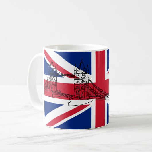 Jack Flag British Tower Bridge Union Kaffeetasse (Vorderseite Links)