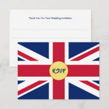 Jack Flag Patriotic Wedding RSVP Car