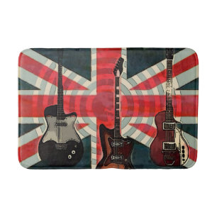 Jack Flag Rock Roll Electric Guitar Badematte