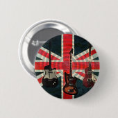 Jack Flag Rock Roll Electric Guitar Button (Vorne & Hinten)