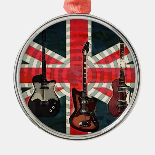 Jack Flag Rock Roll Electric Guitar Ornament Aus Metall (Vorne)