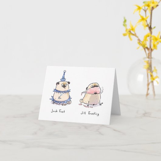 Jack Frost and Jill Zuckerguss Mops Card Karte (Gelbe Blume)