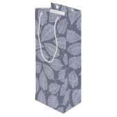 Jack Frost Blätter Muster Weinbeutel Geschenktüte Für Weinflaschen (Rückseite Schrägansicht)