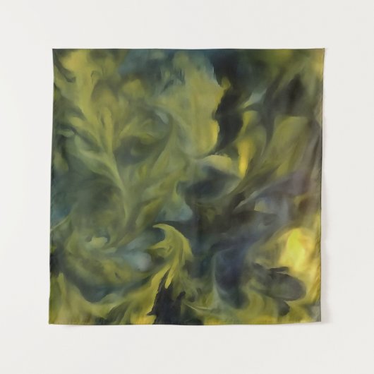 Jack Frost in Blauer Graue und Gelbe Abstrakte Kun Wandteppich (Vorderseite (Horizontal))