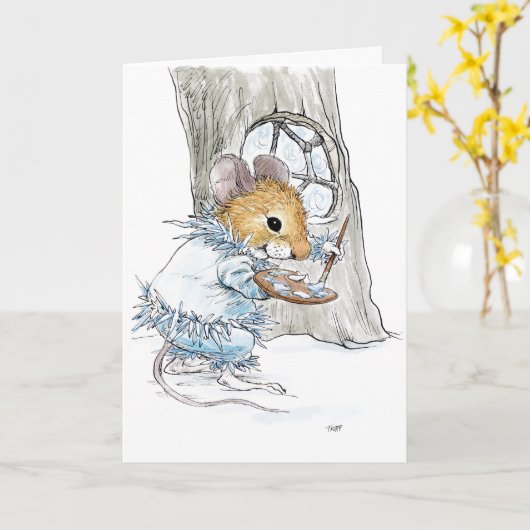 Jack-Frost-Mäusegrußkarte Karte (Gelbe Blume)