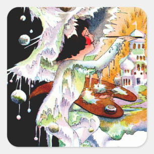 „Jack Frost Painting“ Feen-Kunst von M T Ross Quadratischer Aufkleber