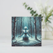 Jack Frost Snowman Feiertagskarte (Stehend Vorderseite)