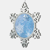 Jack Frost und die Schneeflocke Schneeflocken Zinn-Ornament (Rechts)