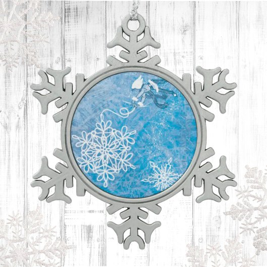 Jack Frost und die Schneeflocke Schneeflocken Zinn-Ornament