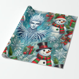 Jack Frost und Schneemobil Geschenkpapier