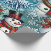 Jack Frost und Schneemobil Geschenkpapier (Ecke)