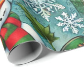 Jack Frost und Schneemobil Geschenkpapier (Rolleneckpunkt)
