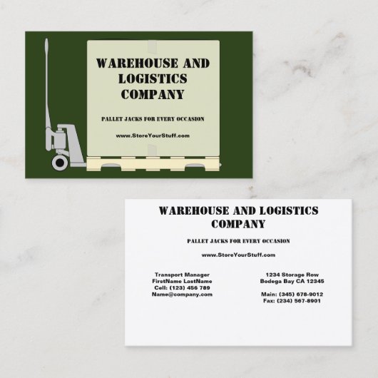 Jack für Paletten, Standard, 3,5" x 2,0" Visitenka Visitenkarte (Vorne/Hinten)