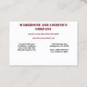 Jack für Paletten, Standard, 3,5" x 2,0" Visitenka Visitenkarte (Rückseite)