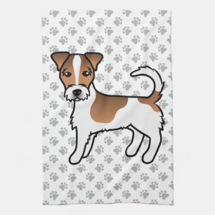 Jack für Weißes und Tan Rough Coat Russell Terrier Geschirrtuch