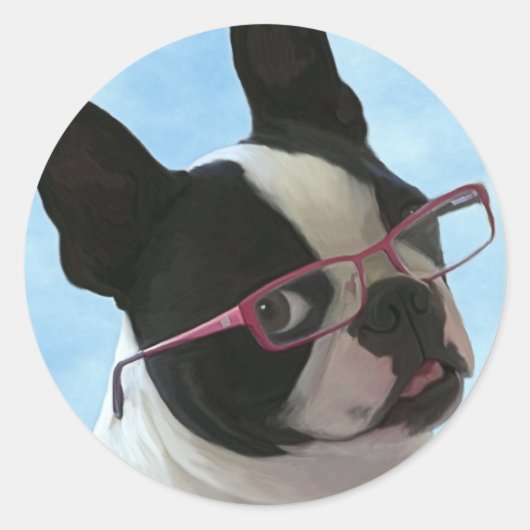 Jack in Brille Runder Aufkleber (Vorderseite)