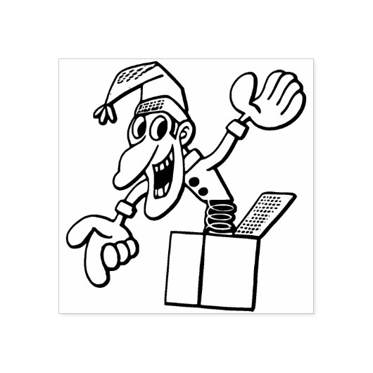 Jack in der Box Kunst Briefmarke Gummistempel (Prägung)
