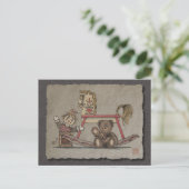 Jack in der Box, Pferd & Bär Postkarte (Stehend Vorderseite)