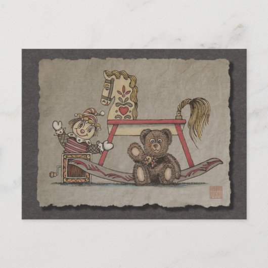 Jack in der Box, Pferd & Bär Postkarte (Vorderseite)