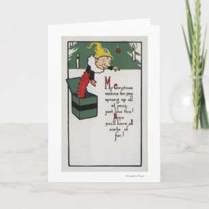 Jack in der Box senden Weihnachtswünsche Feiertagskarte