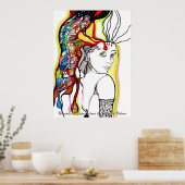 Jack in der Schachtel Girl Portrait Poster (Küche)