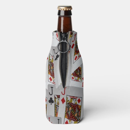 Jack in einem ebenen Muster, Stubby-Flaschenhalter Flaschenkühler (Flasche Rückseite)