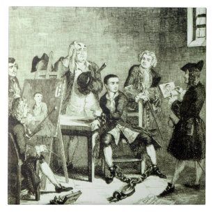 Jack in Newgate Bezirk, der Porträts von Sir Fliese