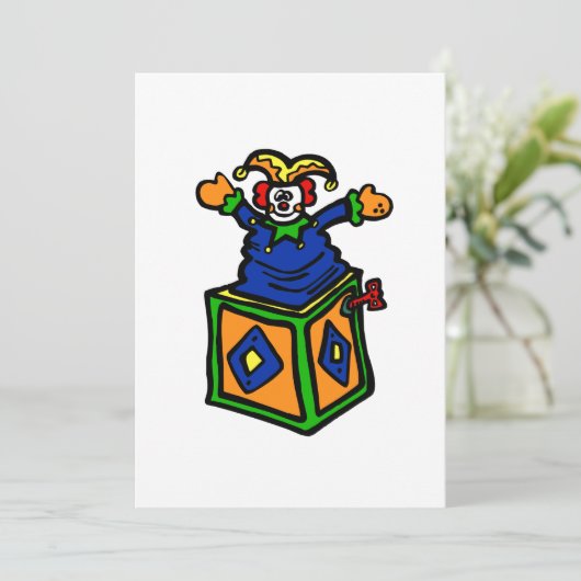 Jack in the Box Einladung (Stehend Vorderseite)