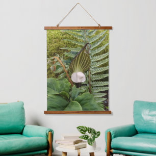 Jack-in-the-Pulpit- und Woodland-Pflanze Botanisch Wandteppich Mit Holzrahmen