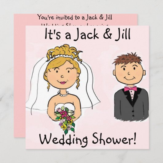 Jack & Jill Bride Groom Polterabend Einladungen (Vorne/Hinten)