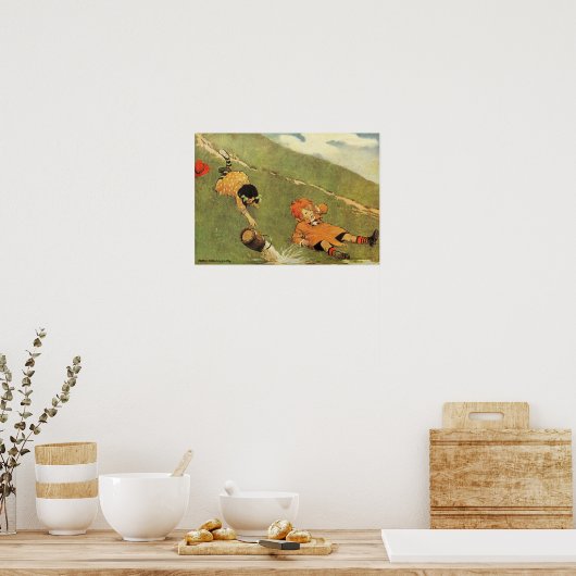 Jack & Jill Fell Down Hill Kinderzimmer Rhyme Prin Poster (Küche)