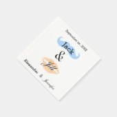 Jack & Jill Party Mustache & Kiss Napkins Serviette (Ecke)