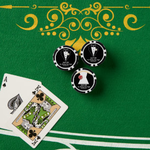 Jack & Jill Poker Nacht Party Smoking Weißes Kleid Pokerchips
