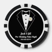 Jack & Jill Poker Night Party Tuxedo White Dress Pokerchips (Vorderseite)