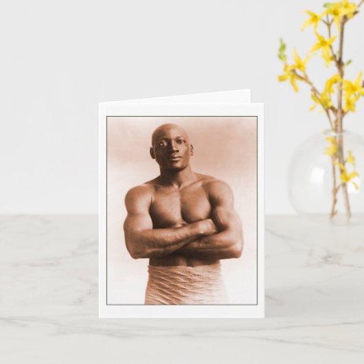 Jack Johnson American Boxer Karte (Gelbe Blume)